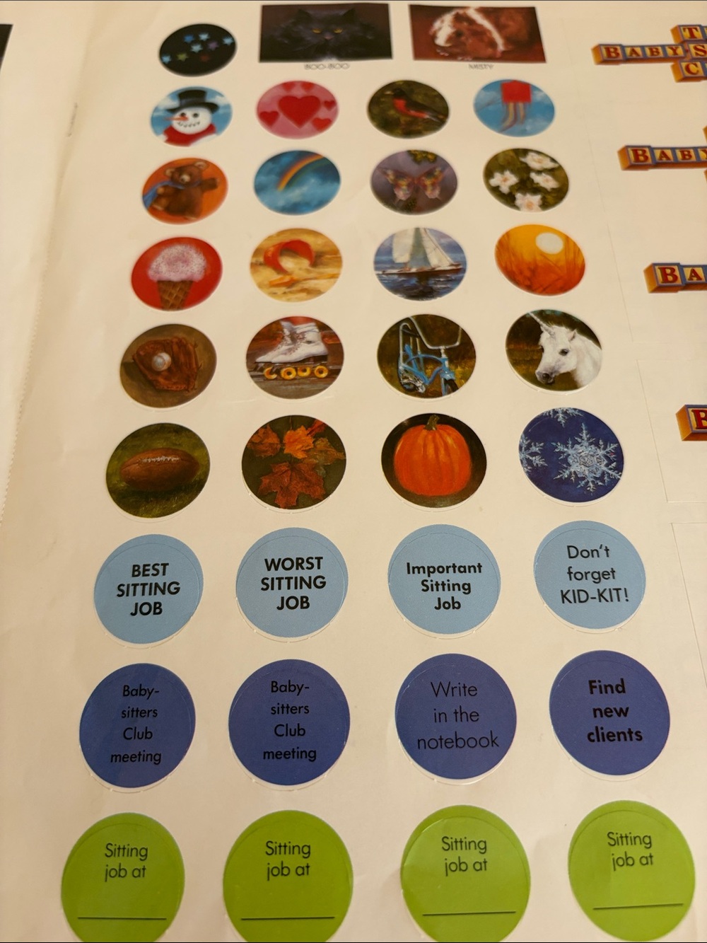 Vintage The Baby-Sitters Club Calendar Sticker Set - Picture 7 of 7